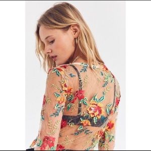Urban Outfitters Kimchi Blue Sheer Floral Top